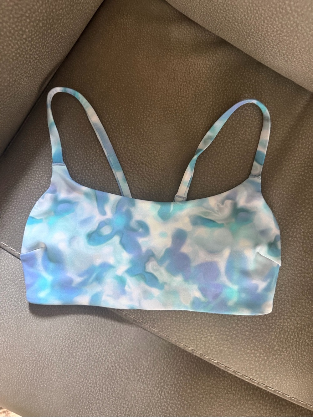 Lululemon Blue Tie-Dye Wunder Train Strappy Racerback Bralette